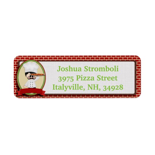 Étiquettes d'adresse de retour de type pizza (Devant)