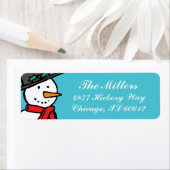 Étiquettes d'adresse de retour de vacances : Snowm (En situation)