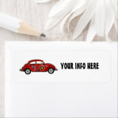 ÉTIQUETTES D'ADRESSE DE RETOUR DE VOITURE HIPPIE B (En situation)