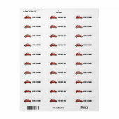 ÉTIQUETTES D'ADRESSE DE RETOUR DE VOITURE HIPPIE B (Feuille entière)