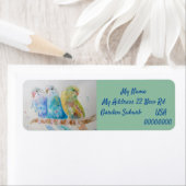 Étiquettes d'adresse de retour des bougies bleues (En situation)