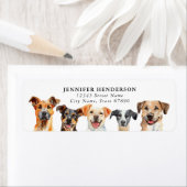 Étiquettes d'adresse de retour des chiens mignons (En situation)