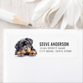 Étiquettes d'adresse de retour des chiots Rottweil (En situation)