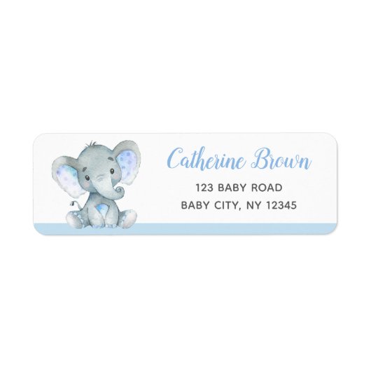 Étiquettes d'adresse de retour des éléphants (Baby (Devant)