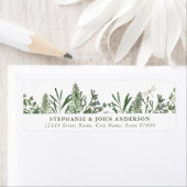 Étiquettes d'adresse de retour des Feuilles verts (En situation)