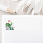 Étiquettes d'adresse de retour des fleurs Cactus (En situation)