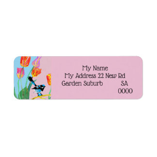 Étiquettes d'adresse de retour des fleurs et des t