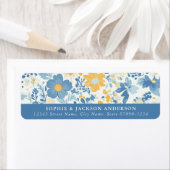 Étiquettes d'adresse de retour des fleurs jaunes (En situation)