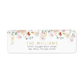 Étiquettes d'adresse de retour des fleurs sauvages (Devant)