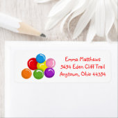 Étiquettes d'adresse de retour des gumballs (En situation)