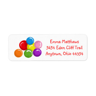 Étiquettes d'adresse de retour des gumballs