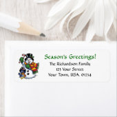 Étiquettes d'adresse de retour des Joyeuses Fêtes  (En situation)