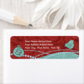 Étiquettes d'adresse de retour des oiseaux rouges (En situation)