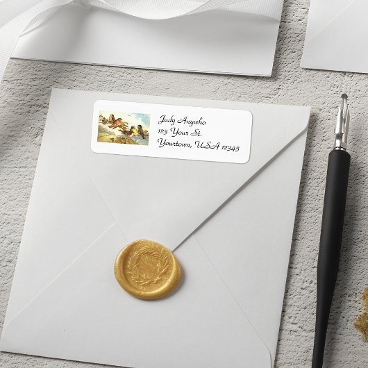 Étiquettes d'adresse de retour des oiseaux vintage