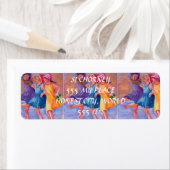 ÉTIQUETTES D'ADRESSE DE RETOUR DES PETITES FILLES  (En situation)