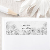 Étiquettes d'adresse de retour des roses antiques  (En situation)