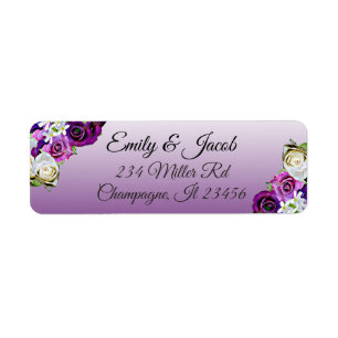 Étiquettes d'adresse de retour des Roses violets