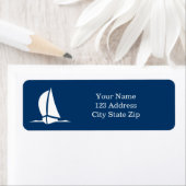 Étiquettes d'adresse de retour des voiliers bleus (En situation)