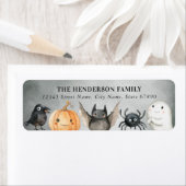 Étiquettes d'adresse de retour d'Halloween mignonn (En situation)