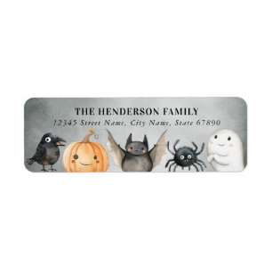 Étiquettes d'adresse de retour d'Halloween mignonn