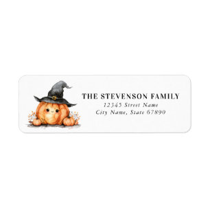 Étiquettes d'adresse de retour d'Halloween mignonn