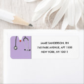 Étiquettes d'adresse de retour d'infirmière (En situation)