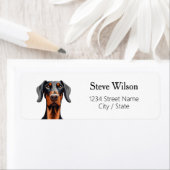 Étiquettes d'adresse de retour Doberman (En situation)