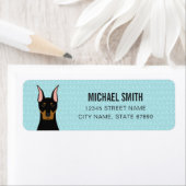 Étiquettes d'adresse de retour Doberman Pinscher (En situation)