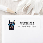 Étiquettes d'adresse de retour Doberman Pinscher (En situation)