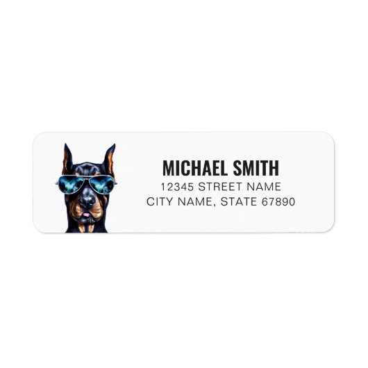 Étiquettes d'adresse de retour Doberman Pinscher (Devant)