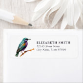 Étiquettes d'adresse de retour d'oiseaux (En situation)