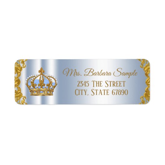 Étiquettes d'adresse de retour du Baby shower Prin (Devant)