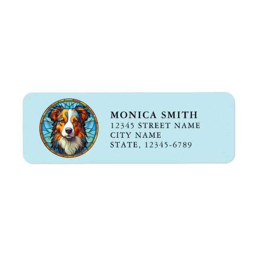 Étiquettes d'adresse de retour du berger australie (Devant)