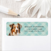 Étiquettes d'adresse de retour du berger australie (En situation)