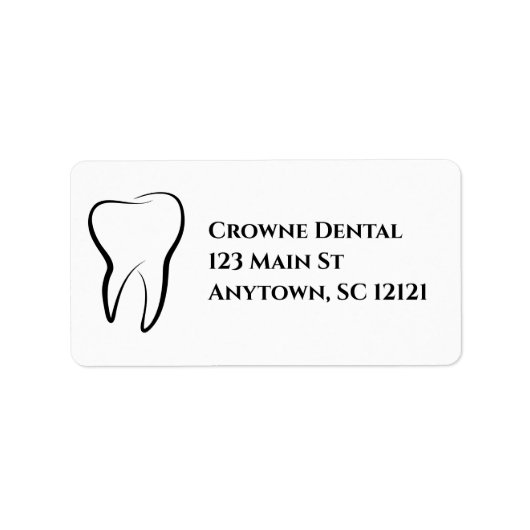 Étiquettes d'adresse de retour du bureau des denti (Devant)