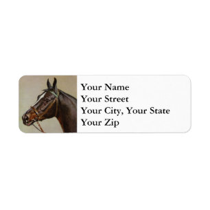 Étiquettes d'adresse de retour du cheval Vintage
