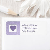 Étiquettes d'adresse de retour du coeur pourpre (En situation)