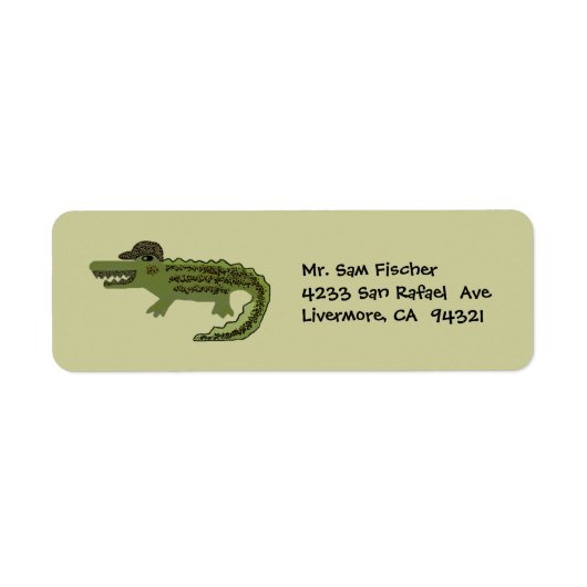 Étiquettes d'adresse de retour du Cool crocodile (Devant)