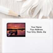 Étiquettes d'adresse de retour du coucher de solei (En situation)