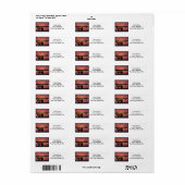 Étiquettes d'adresse de retour du coucher de solei (Feuille entière)