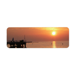 Étiquettes d'adresse de retour du coucher de solei