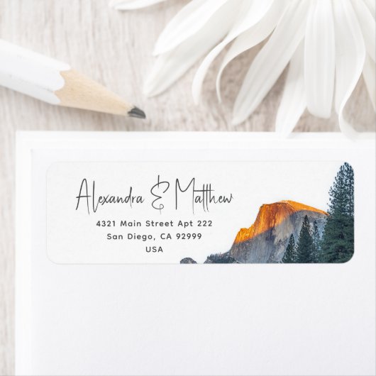 Étiquettes d'adresse de retour du coucher de solei (En situation)