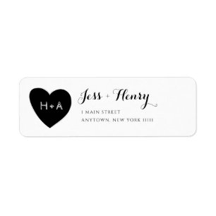 Étiquettes d'adresse de retour du couple de coeur 
