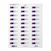 Étiquettes d'adresse de retour du drapeau australi (Feuille entière)