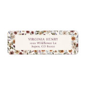 Étiquettes d'adresse de retour du Fleur sauvage d' (Devant)