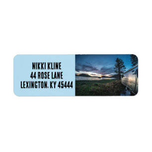ÉTIQUETTES D'ADRESSE DE RETOUR DU LAC CAMPER VINTA