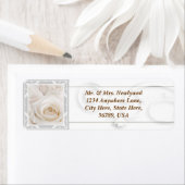 Étiquettes d'adresse de retour du Mariage de texte (En situation)