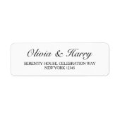 Étiquettes d'adresse de retour du Mariage noir bla (Devant)