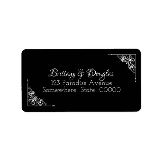 Étiquettes d'adresse de retour du Mariage noir et  (Devant)