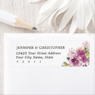 Étiquettes d'adresse de retour du Mariage Purple L